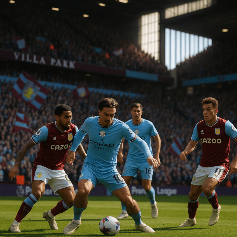 Foto Manchester City Berjamu ke Kendang Aston Villa: Pertarungan Seru di Liga Premier