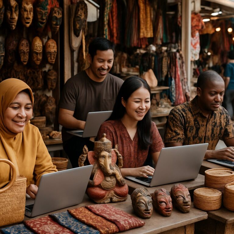 Ilustrasi UMKM Indonesia Go Global dengan AI dan Zeusbola